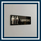 Placa Sinalização Banheiro WC Acrílico Espelhado