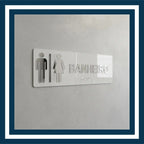 Placa Sinalização Banheiro WC Acrílico Espelhado
