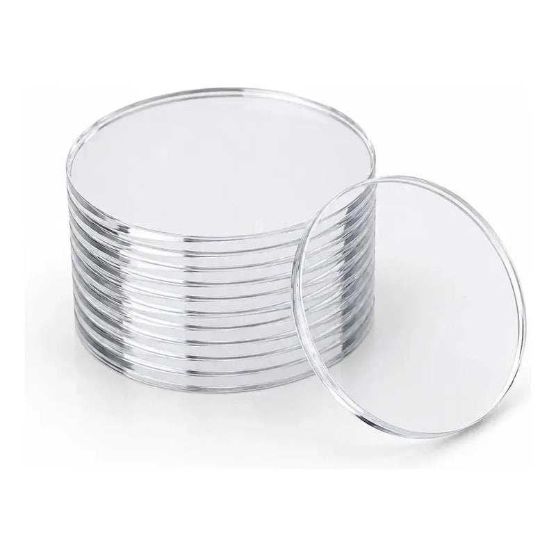 Base De Acrilico Redondo 5cm Para Biscuit E Artesanato 50 Un Acrílico Cristal