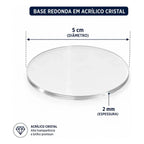 Base De Acrilico Redondo 5cm Para Biscuit E Artesanato 50 Un Acrílico Cristal