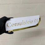 Placa De Sinalização Em Acrílico Espelhado Consultório