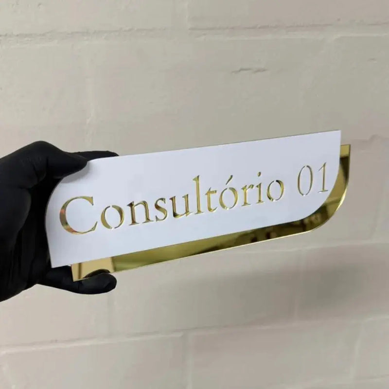 Placa De Sinalização Em Acrílico Espelhado Consultório