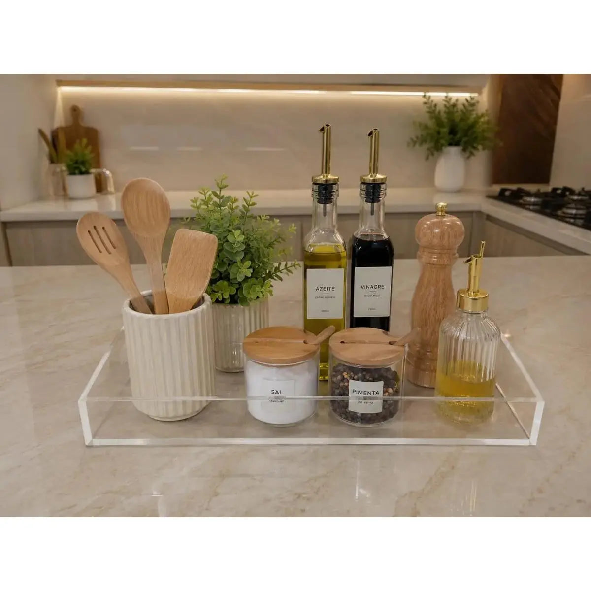 Bandeja Decorativa Transparente Acrílico Para Uso Diversos