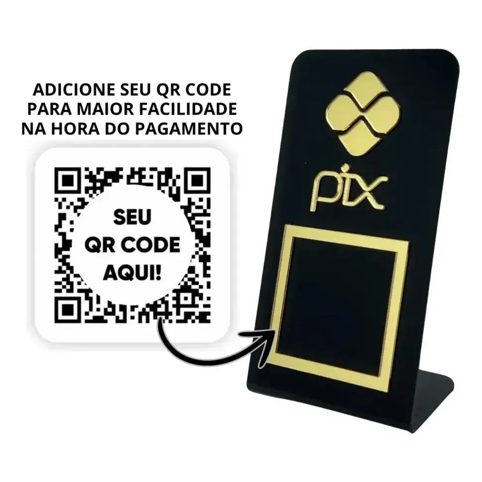 Placa Pix Qr Code Para Pagamentos Balcão Caixa Acrílico L