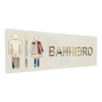 Placa Sinalização Banheiro WC Acrílico Espelhado