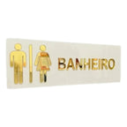 Placa Sinalização Banheiro WC Acrílico Espelhado