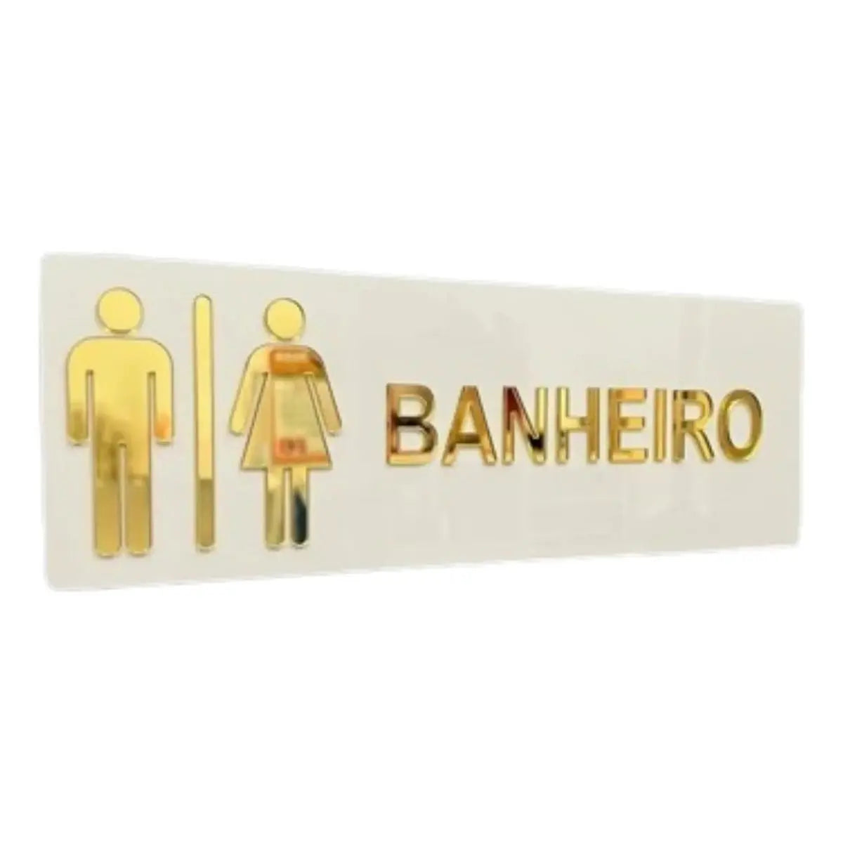 Placa Sinalização Banheiro WC Acrílico Espelhado