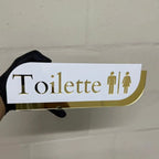 Placa De Sinalização Em Acrílico Espelhado Toillete