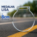 Medalha Grande Acrílico Cristal Redonda Lisa Kit 30 8cm 2mm