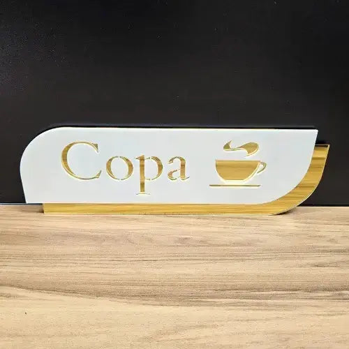 Placa De Sinalização Em Acrílico Espelhado Copa