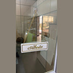 Placa Aberto Fechado Acrilico Para Porta Com Ventosa Dourado