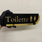 Placa De Sinalização Em Acrílico Espelhado Toillete
