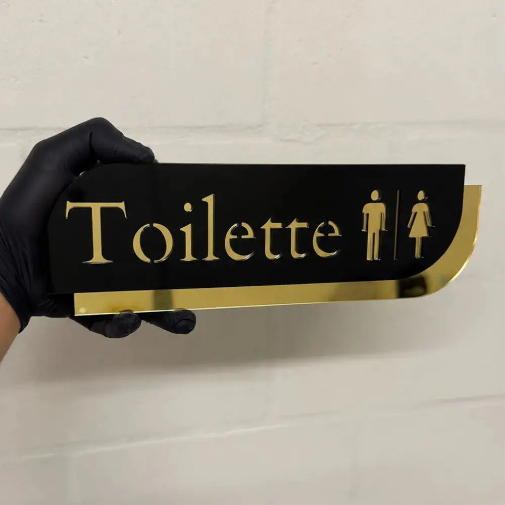 Placa De Sinalização Em Acrílico Espelhado Toillete