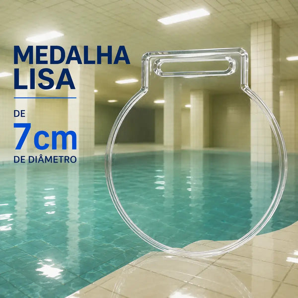 Medalha Grande Acrílico Cristal Redonda Lisa Kit 30 7cm 2mm