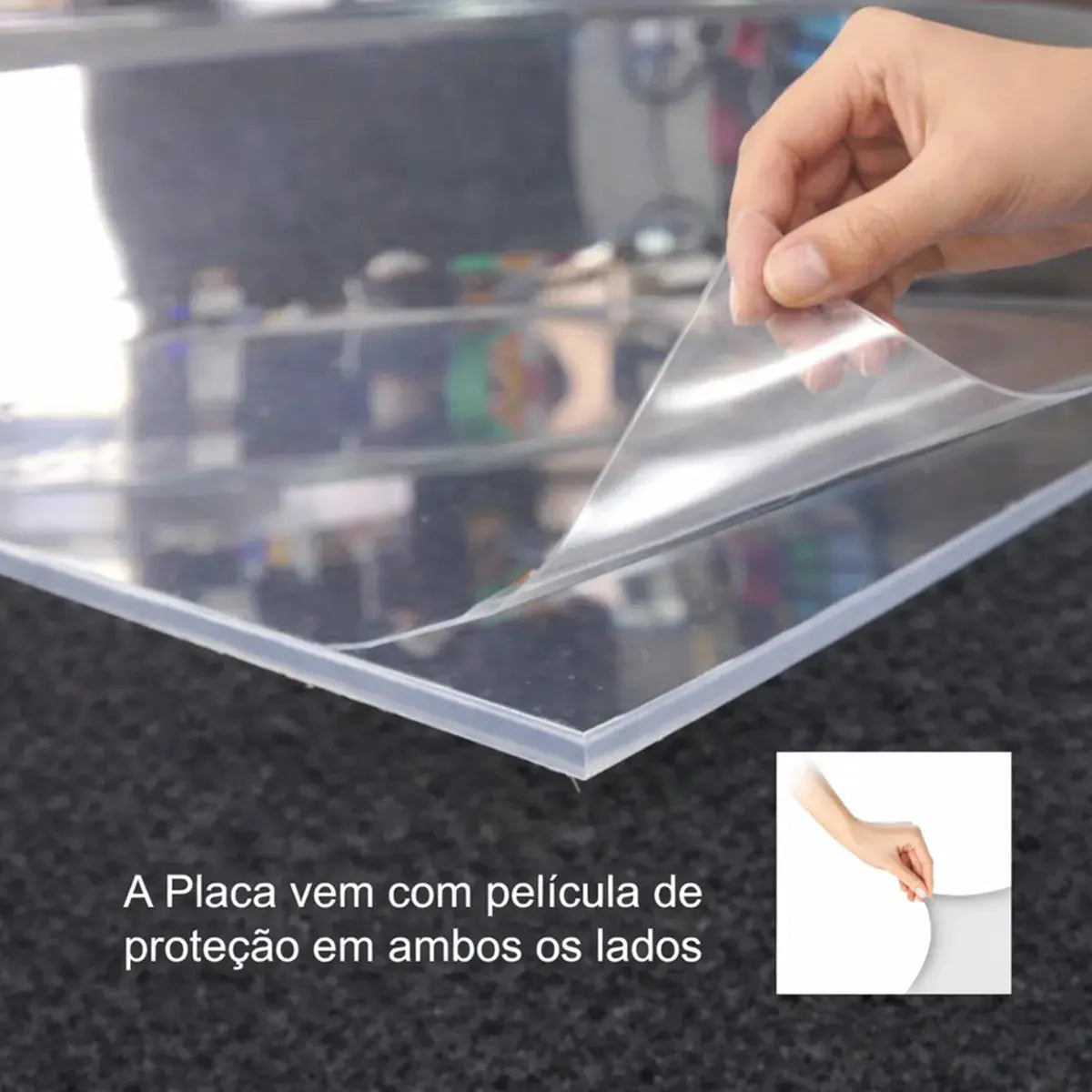 Chapa de Acrílico Transparente Branca Preta Acabamentos Decoração Artesanato 10cm a 50cm